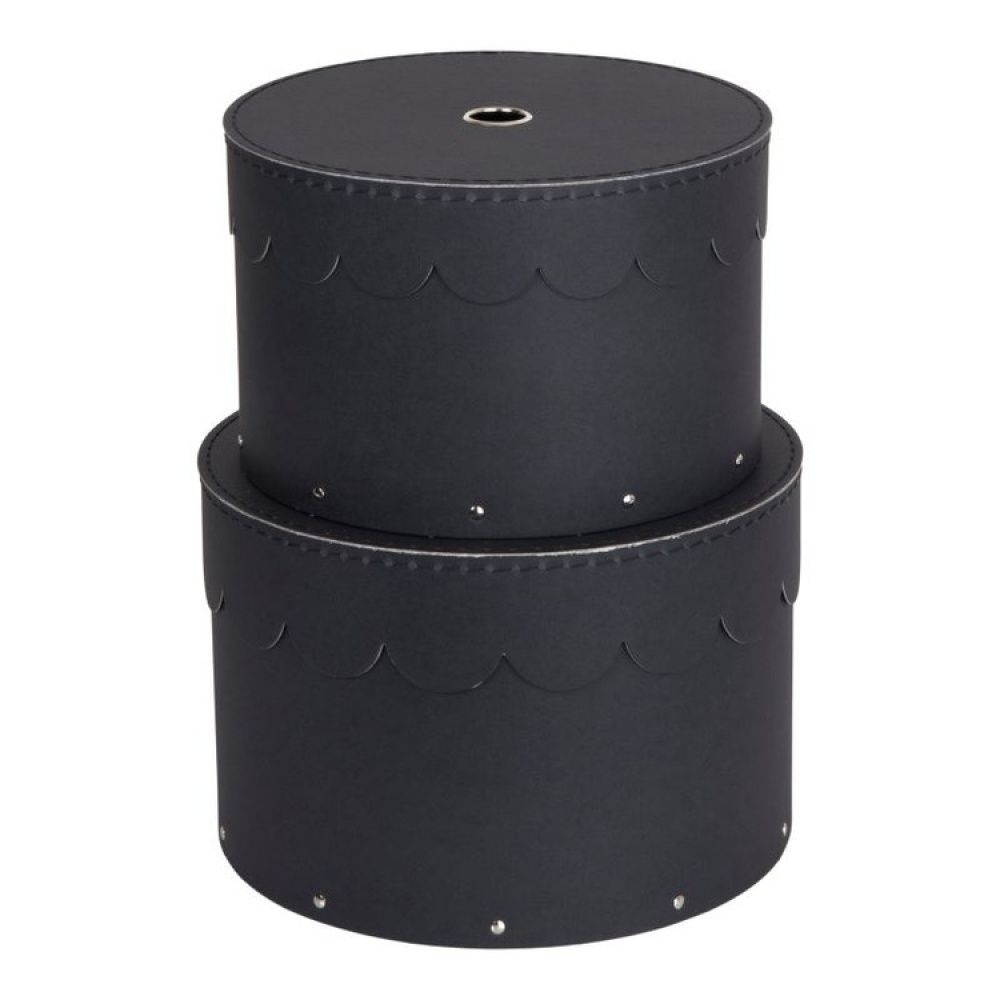 Storage boxes, Round, Set of 2, BIGSO WILMA, Ø26 x H Ø23 cm in the group Storage / Storage boxes / BigSo storage boxes at SmartaSaker.se (40666)