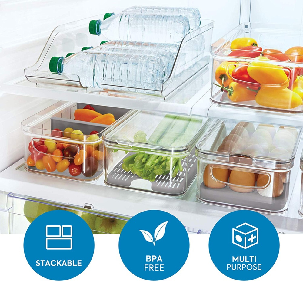 Fridge Storage, RPET CRISP BEVERAGE BIN, 35,6 x 26,4 x 9,5 cm, Transparent in the group Storage / Kitchen storage / Fridge storage at SmartaSaker.se (40667)