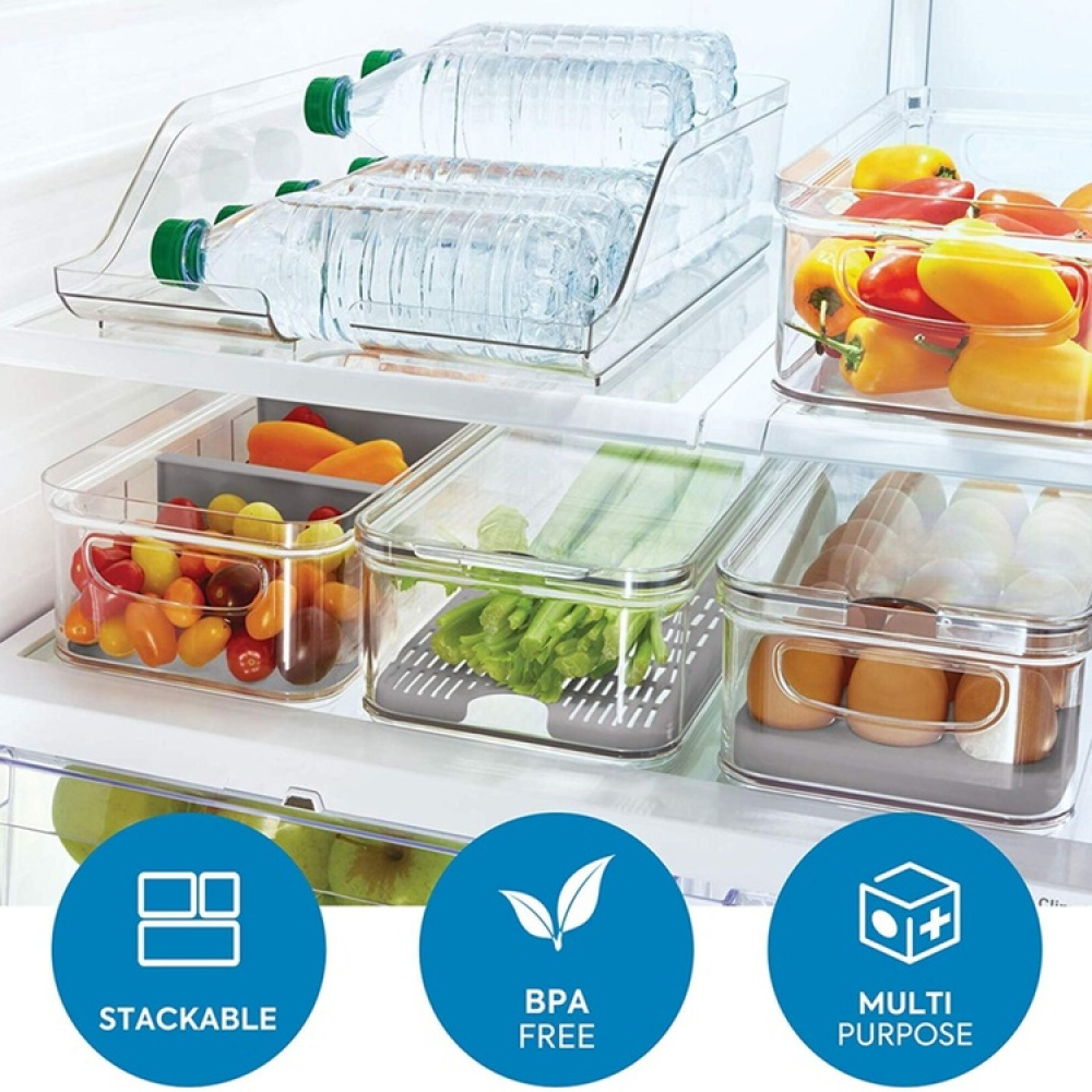 Fridge Storage, RPET CRISP BEVERAGE BIN, 35,6 x 26,4 x 9,5 cm, Transparent in the group Storage at SmartaSaker.se (40667)