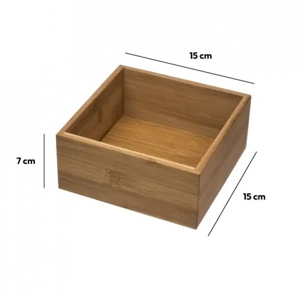 Storage Tray in Bamboo, Square, TIDY SMART, 15 x 15 x H 7 cm, Nature in the group Storage / Storage boxes / Mini organizers at SmartaSaker.se (40668)