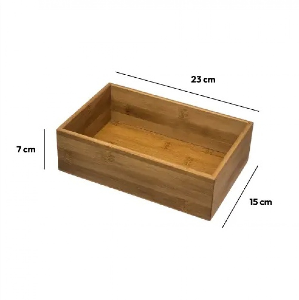 Storage Tray in Bamboo, Rectangular, TIDY SMART, 15 x 23 x H 7 cm, Nature in the group Storage / Storage boxes / Mini organizers at SmartaSaker.se (40669)