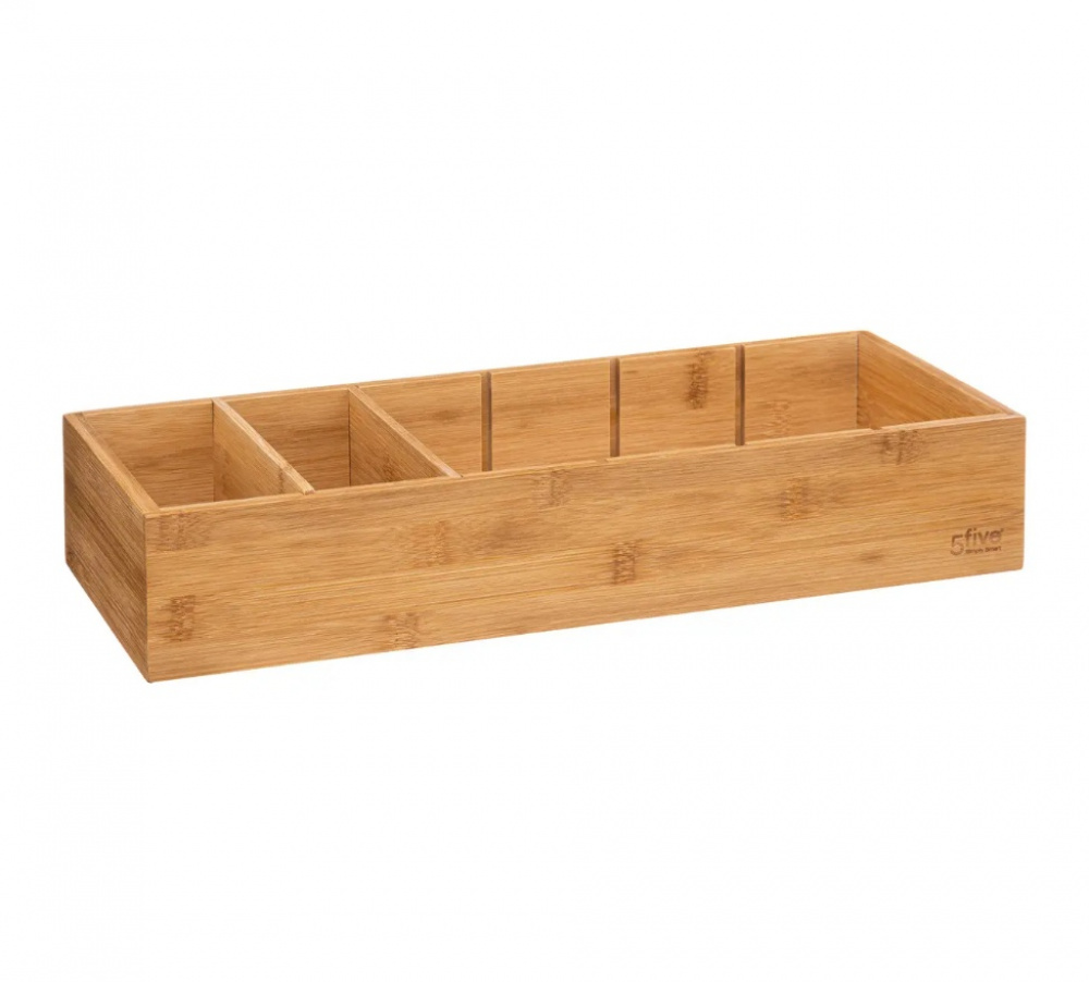 Storage Tray in Bamboo, With dividers, TIDY SMART, 15 x 38 x H 7 cm, Nature in the group Storage / Storage boxes / Mini organizers at SmartaSaker.se (40672)