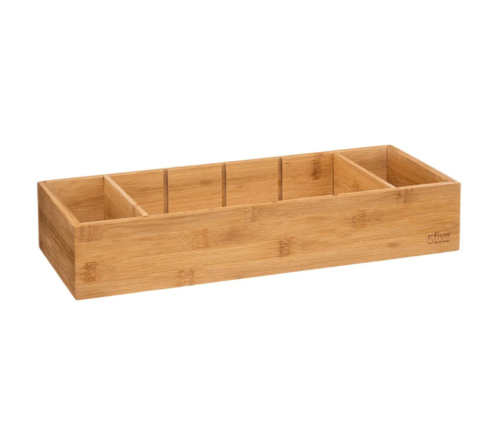 Storage Tray in Bamboo, With dividers, TIDY SMART, 15 x 38 x H 7 cm, Nature in the group Storage / Storage boxes / Mini organizers at SmartaSaker.se (40672)