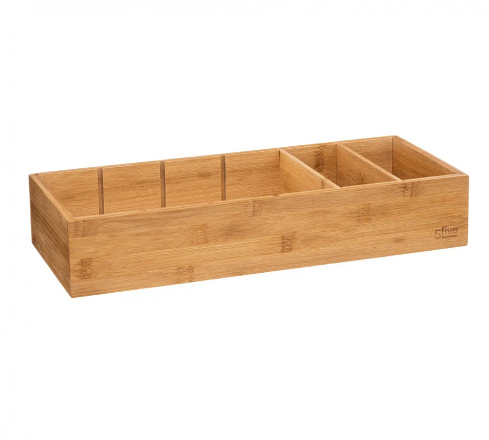 Storage Tray in Bamboo, With dividers, TIDY SMART, 15 x 38 x H 7 cm, Nature in the group Storage / Storage boxes / Mini organizers at SmartaSaker.se (40672)