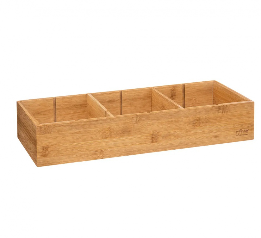 Storage Tray in Bamboo, With dividers, TIDY SMART, 15 x 38 x H 7 cm, Nature in the group Storage / Storage boxes / Mini organizers at SmartaSaker.se (40672)