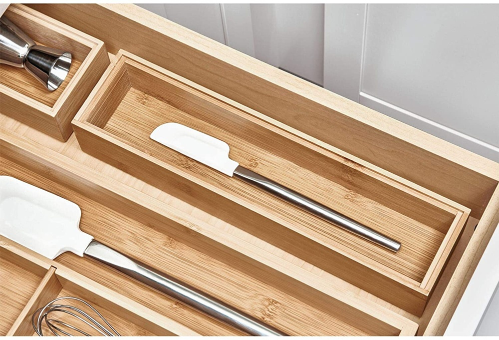 Storage Tray in Bamboo, Stackable, FORMBU DRAWER ORGANIZER, 30,5 x 7,6 x H 5,1 cm, Nature in the group Storage / Storage boxes / Mini organizers at SmartaSaker.se (40674)