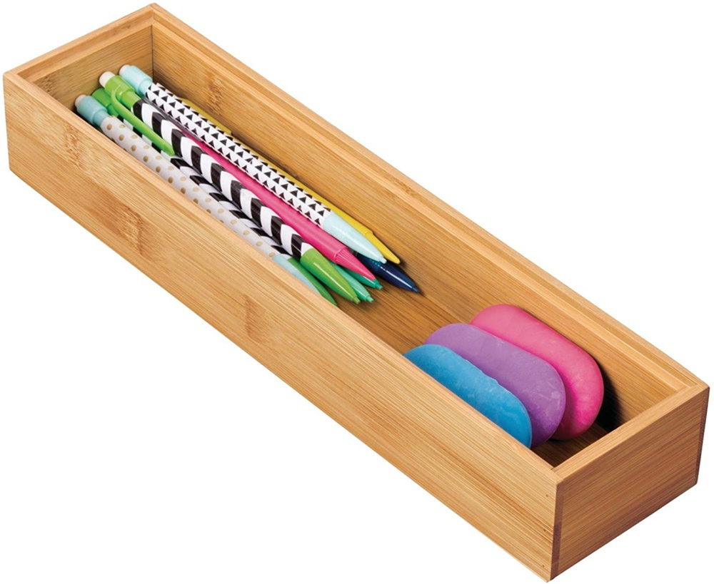 Storage Tray in Bamboo, Stackable, FORMBU DRAWER ORGANIZER, 30,5 x 7,6 x H 5,1 cm, Nature in the group Storage / Storage boxes / Mini organizers at SmartaSaker.se (40674)