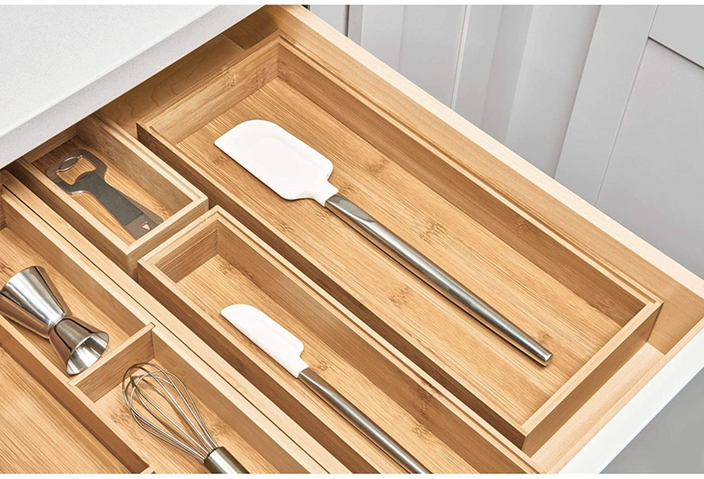 Storage Tray in Bamboo, Stackable, FORMBU DRAWER ORGANIZER, 38 x 15,3 x H 5,1 cm, Nature in the group Storage / Storage boxes / Mini organizers at SmartaSaker.se (40675)