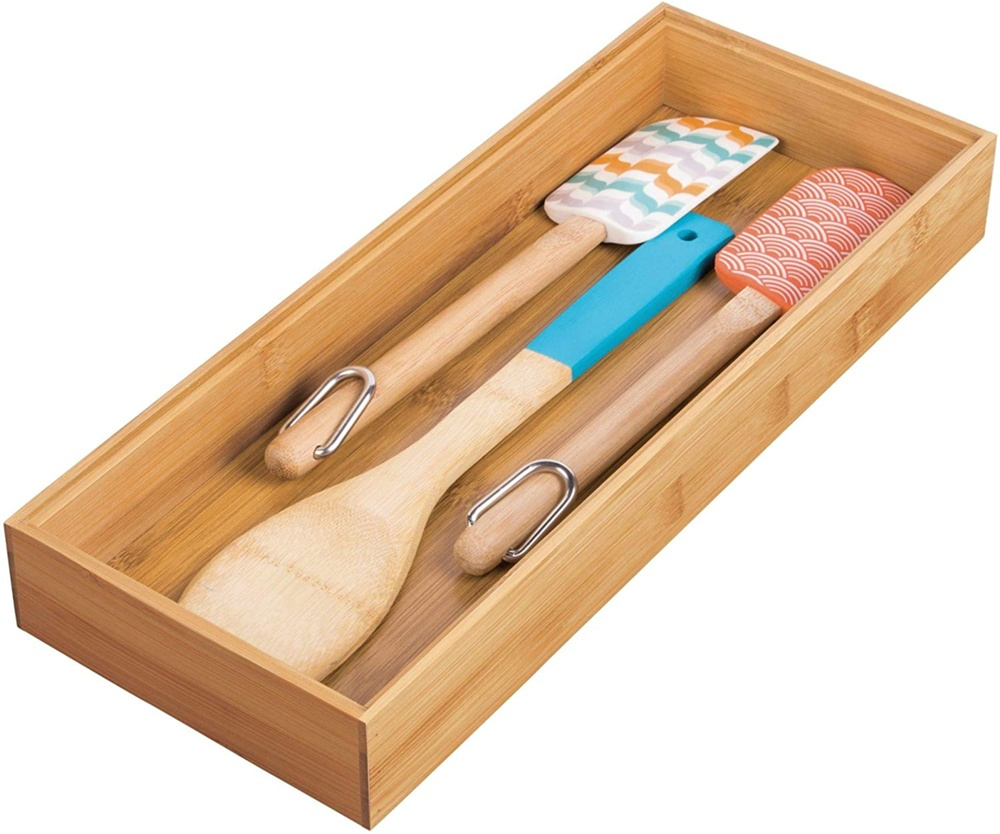Storage Tray in Bamboo, Stackable, FORMBU DRAWER ORGANIZER, 38 x 15,3 x H 5,1 cm, Nature in the group Storage / Storage boxes / Mini organizers at SmartaSaker.se (40675)
