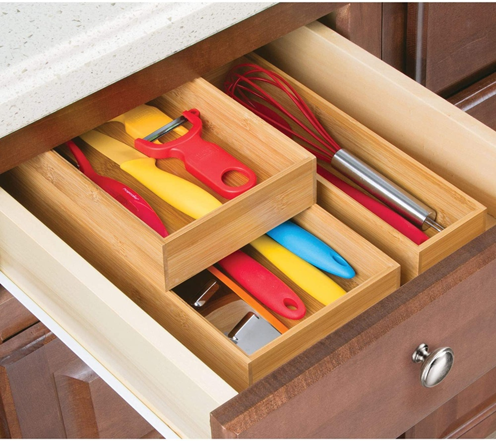 Storage Tray in Bamboo, Stackable, FORMBU DRAWER ORGANIZER, 38 x 15,3 x H 5,1 cm, Nature in the group Storage / Storage boxes / Mini organizers at SmartaSaker.se (40675)