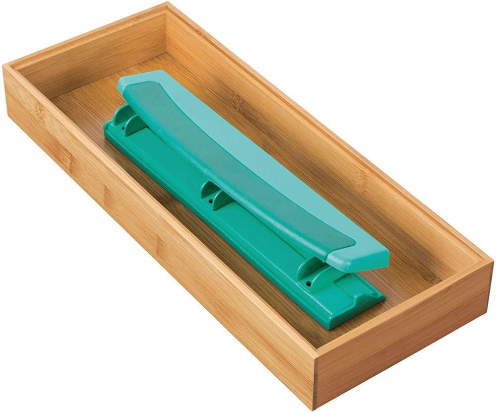 Storage Tray in Bamboo, Stackable, FORMBU DRAWER ORGANIZER, 38 x 15,3 x H 5,1 cm, Nature in the group Storage / Storage boxes / Mini organizers at SmartaSaker.se (40675)