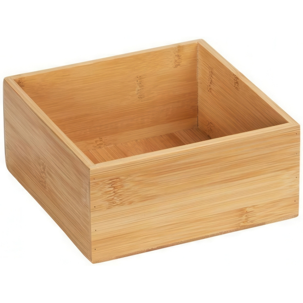 Storage Tray in Bamboo, Stackable, Medium, TERRA, 15 x 15 x H7cm, Nature in the group Storage / Storage boxes / Mini organizers at SmartaSaker.se (40676)
