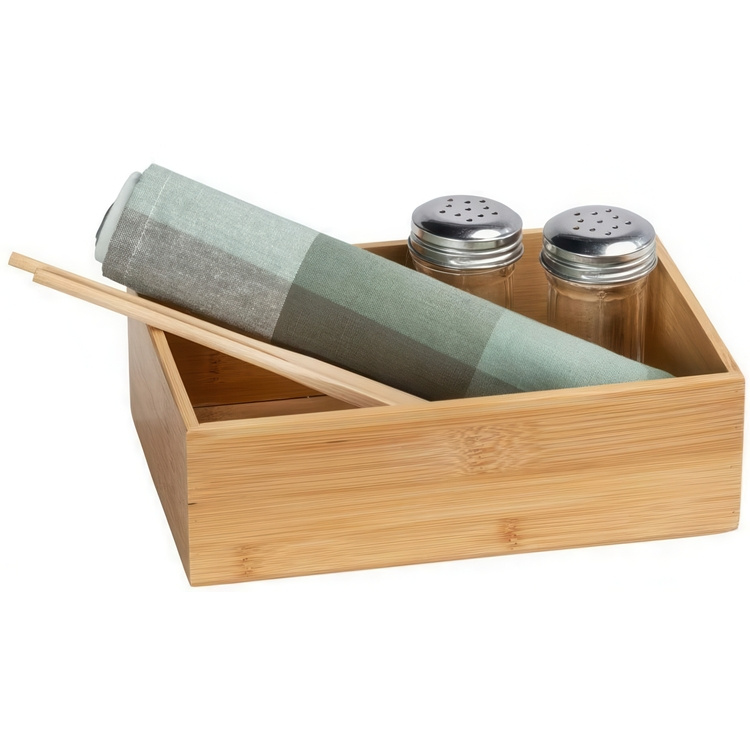 Storage Tray in Bamboo, Stackable, Large, TERRA, 22 x 15 x H 7 cm, Nature in the group Storage / Storage boxes / Mini organizers at SmartaSaker.se (40677)