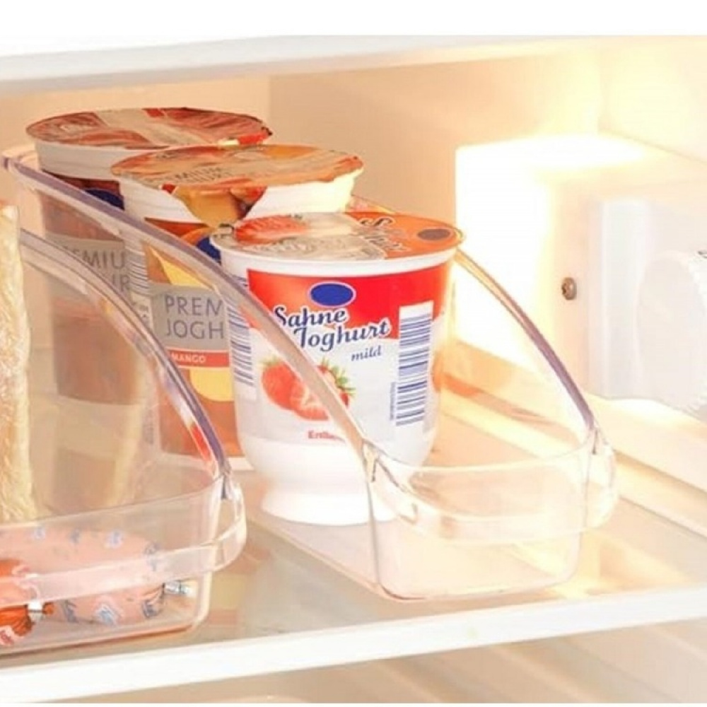 Refrigerator storage tray, FRIGO SMALL, 32 x 7,5 x H 8 cm, Clear in the group Storage / Kitchen storage / Fridge storage at SmartaSaker.se (40690)