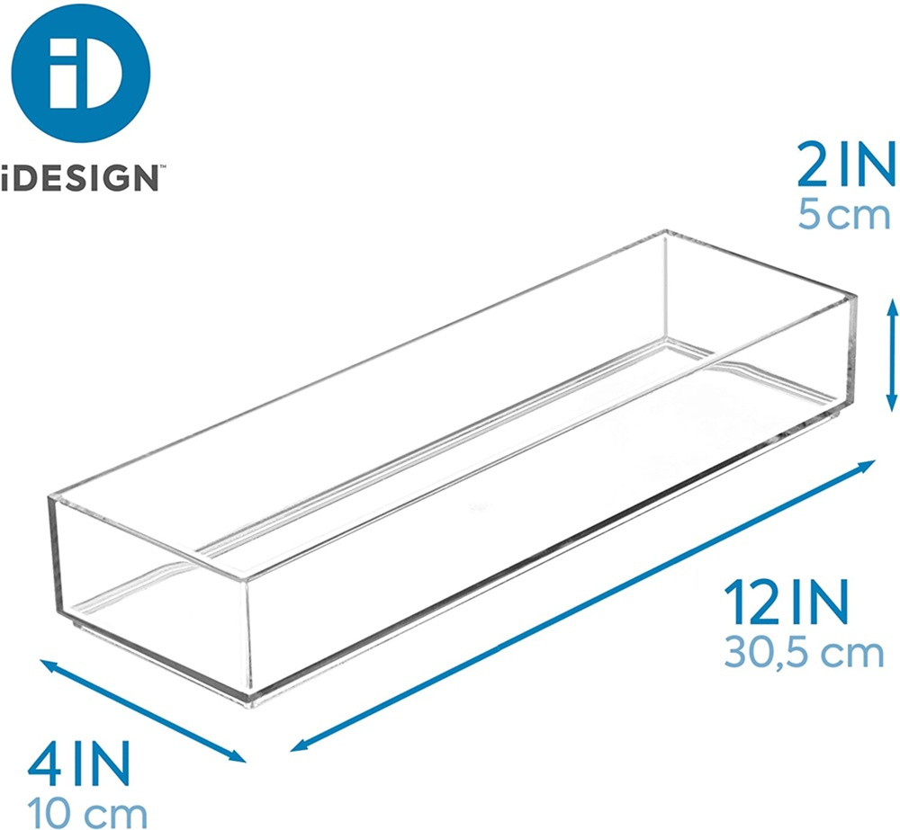 Storage tray, Stackable, Oblong, CLARITY ORGANISER MEDIUM, 10,2 x 30,5 x H 5 cm, Clear in the group Storage / Storage boxes / Mini organizers at SmartaSaker.se (40696)