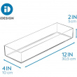 Storage tray, Stackable, Oblong, CLARITY ORGANISER MEDIUM, 10,2 x 30,5 x H 5 cm, Clear  Storage tray, Stackable, Oblong, CLARITY ORGANISER MEDIUM, 10,2 x 30,5 x H 5 cm, Clear
