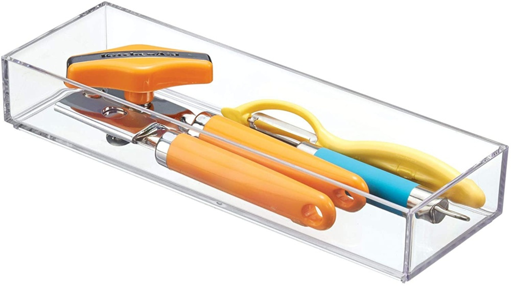Storage tray, Stackable, Oblong, CLARITY ORGANISER MEDIUM, 10,2 x 30,5 x H 5 cm, Clear in the group Storage / Storage boxes / Mini organizers at SmartaSaker.se (40696)