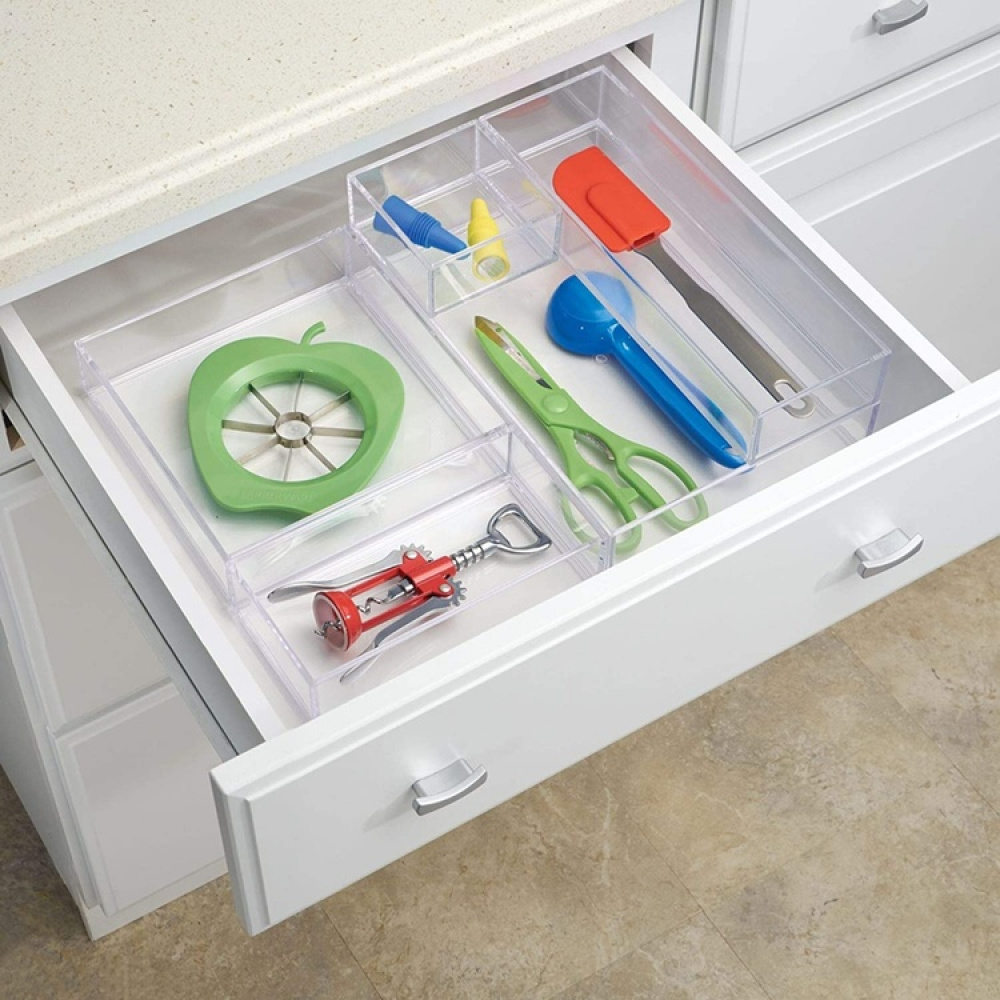 Storage tray, Stackable, Oblong, CLARITY ORGANISER MEDIUM, 10,2 x 30,5 x H 5 cm, Clear in the group Storage / Storage boxes / Mini organizers at SmartaSaker.se (40696)