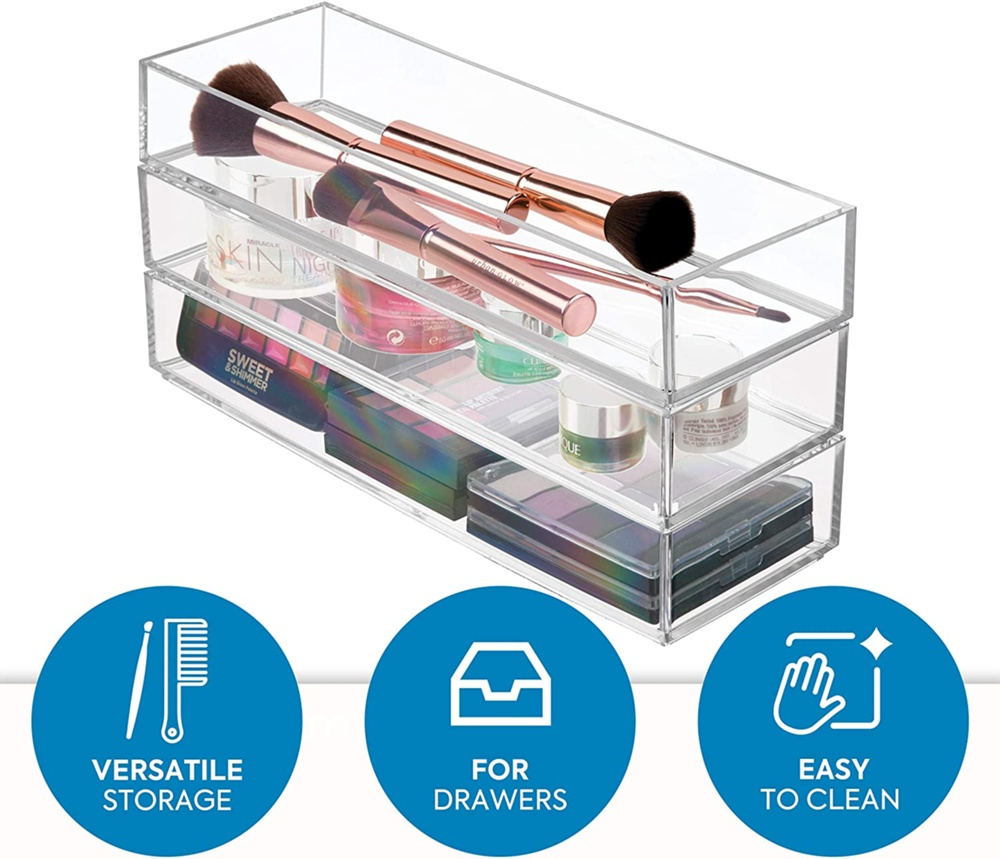 Storage tray, Stackable, Oblong, CLARITY ORGANISER MEDIUM, 10,2 x 30,5 x H 5 cm, Clear in the group Storage / Storage boxes / Mini organizers at SmartaSaker.se (40696)