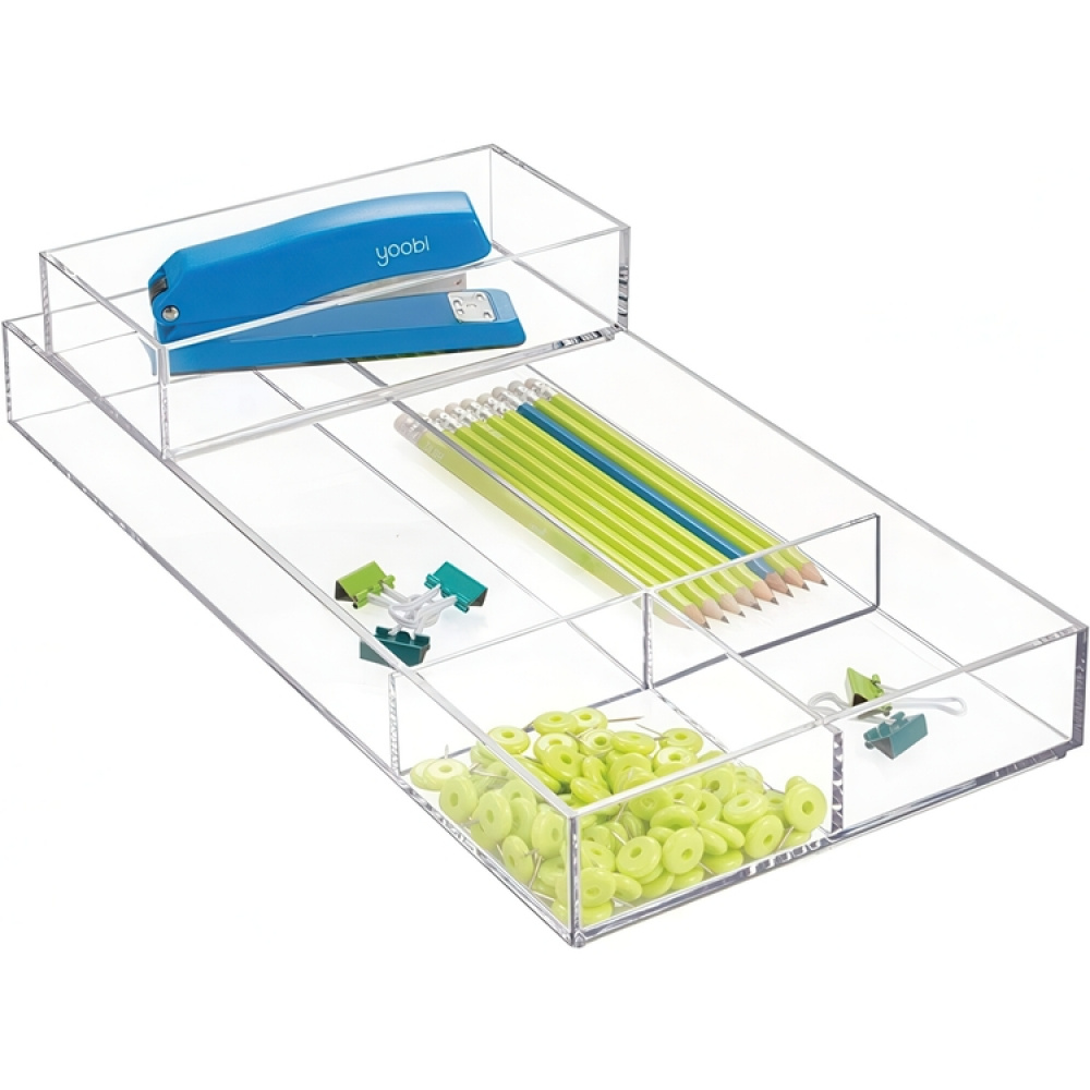 Storage tray, Stackable, CLARITY ORGANISER SMALL, 10,2 x 20,3 x H 5 cm, Clear in the group Storage / Storage boxes / Mini organizers at SmartaSaker.se (40697)