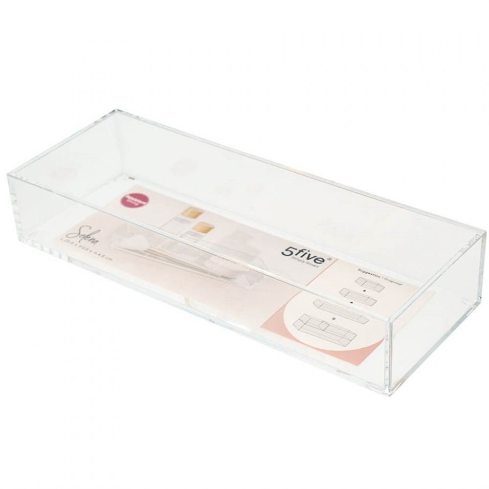 Storage tray, Stackable, SELENA ORGANISER MEDIUM, 25,6 x 9,7 x H 4,8 cm, Clear in the group Storage / Storage boxes at SmartaSaker.se (40698)