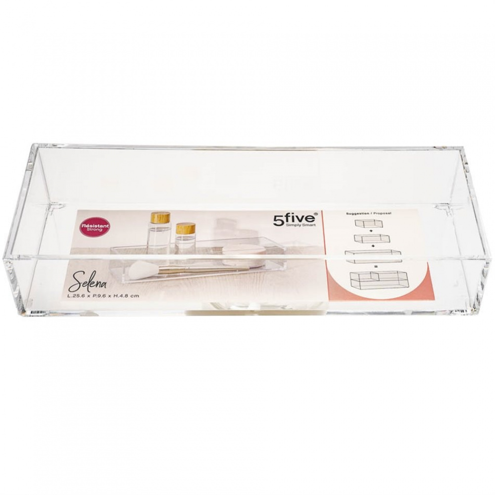 Storage tray, Stackable, SELENA ORGANISER MEDIUM, 25,6 x 9,7 x H 4,8 cm, Clear in the group Storage / Storage boxes at SmartaSaker.se (40698)