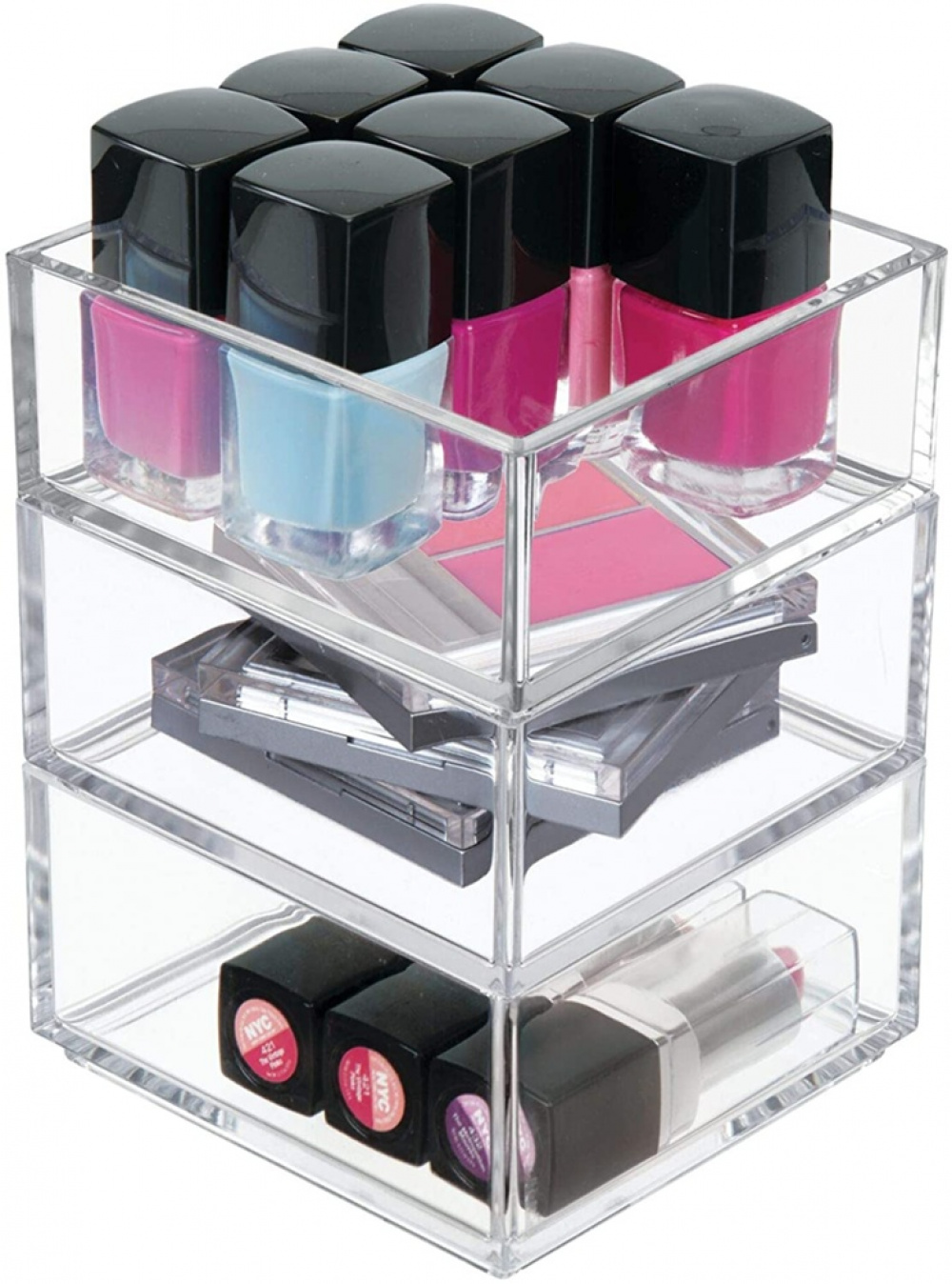 Storage tray, Stackable, CLARITY ORGANISER SQUARE MINI, 10,2 x 10,2 x H 5 cm, Clear in the group Storage / Storage boxes / Mini organizers at SmartaSaker.se (40699)