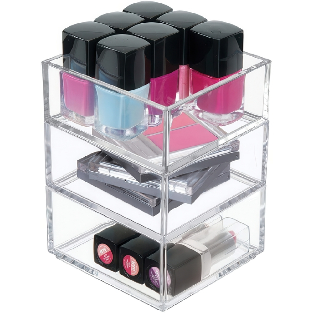 Storage tray, Stackable, CLARITY ORGANISER SQUARE MINI, 10,2 x 10,2 x H 5 cm, Clear in the group Storage / Storage boxes / Mini organizers at SmartaSaker.se (40699)
