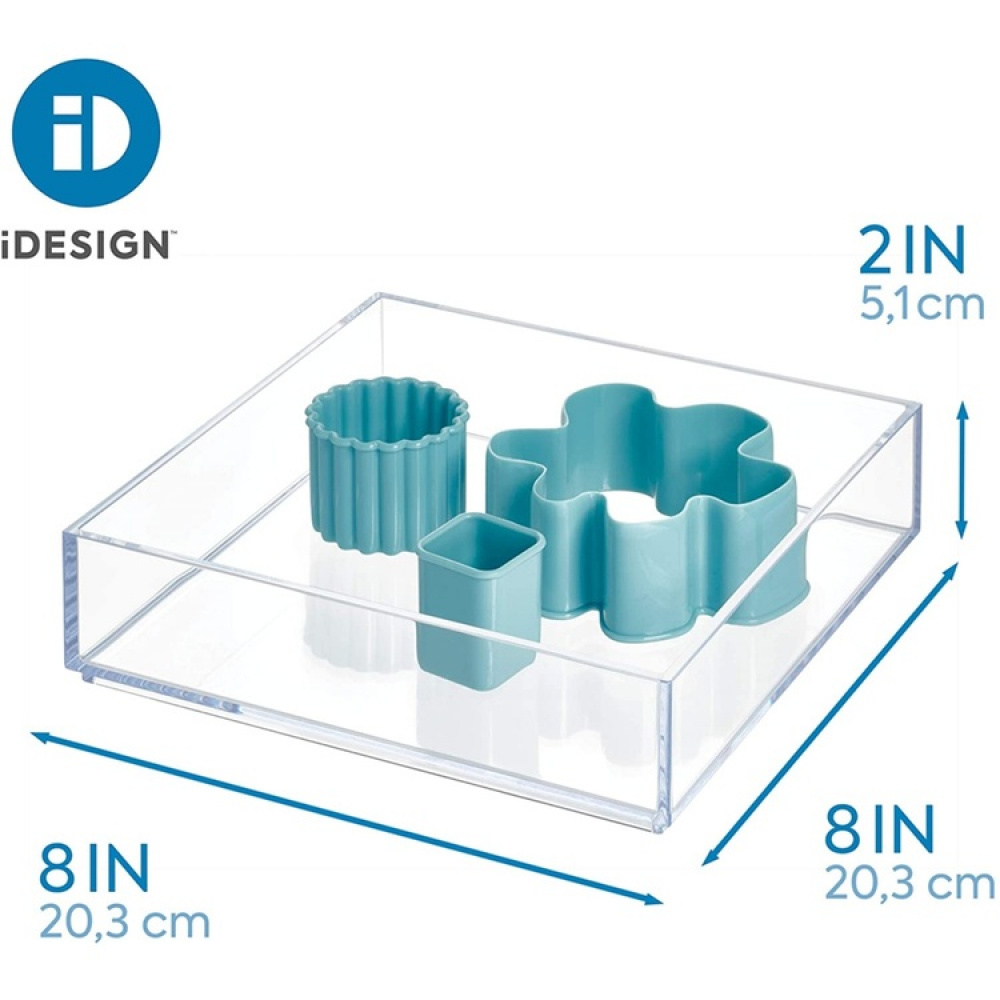 Storage tray, Stackable, CLARITY ORGANISER SQUARE, 20,3 x 20,3 x H 5 cm, Clear in the group Storage / Storage boxes / Mini organizers at SmartaSaker.se (40700)