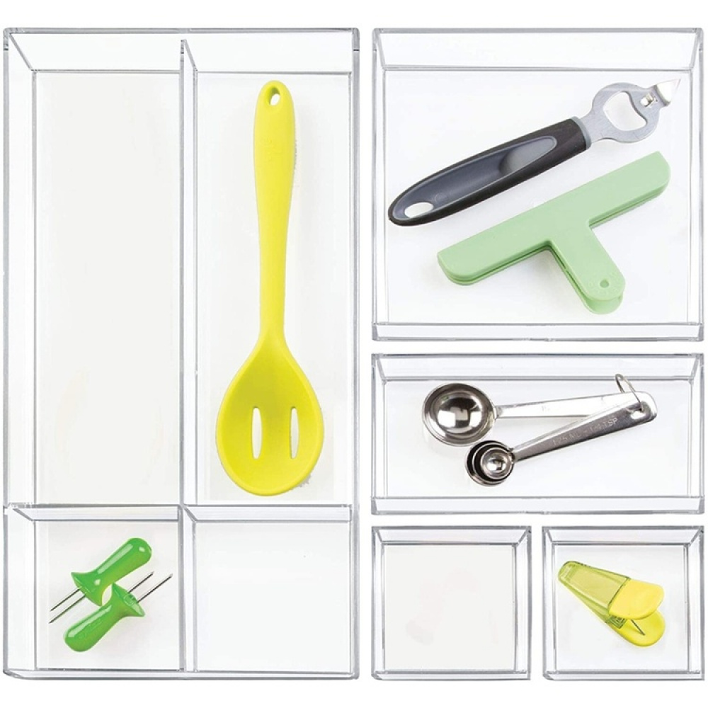 Storage tray, Stackable, CLARITY ORGANISER SQUARE, 20,3 x 20,3 x H 5 cm, Clear in the group Storage / Storage boxes / Mini organizers at SmartaSaker.se (40700)