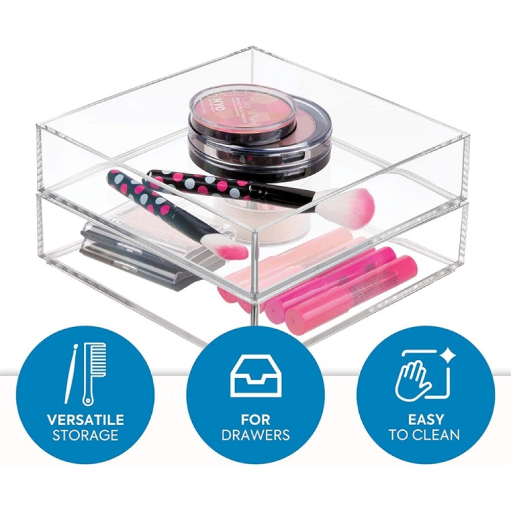 Storage tray, Stackable, CLARITY ORGANISER SQUARE, 20,3 x 20,3 x H 5 cm, Clear in the group Storage / Storage boxes / Mini organizers at SmartaSaker.se (40700)