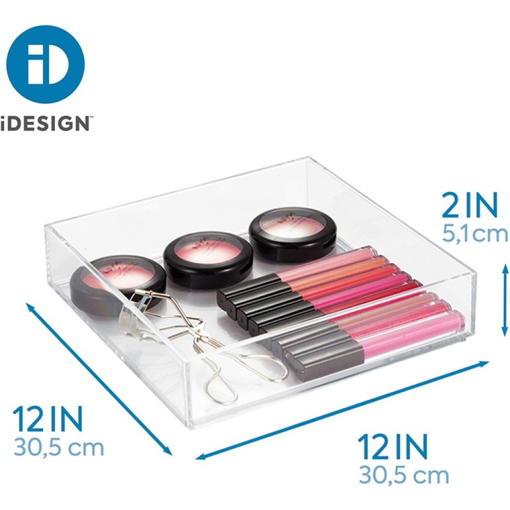 Storage tray, Stackable, CLARITY ORGANISER SQUARE, 20,3 x 20,3 x H 5 cm, Clear in the group Storage / Storage boxes / Mini organizers at SmartaSaker.se (40700)