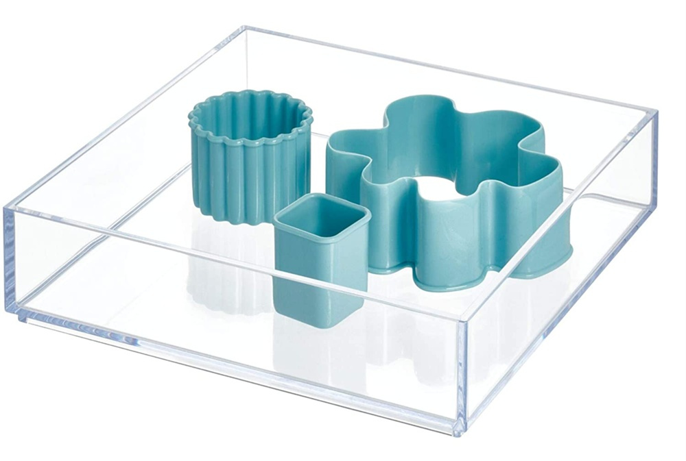Storage tray, Stackable, CLARITY ORGANISER SQUARE, 20,3 x 20,3 x H 5 cm, Clear in the group Storage / Storage boxes / Mini organizers at SmartaSaker.se (40700)