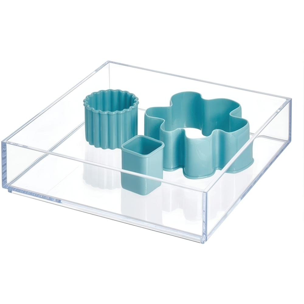 Storage tray, Stackable, CLARITY ORGANISER SQUARE, 20,3 x 20,3 x H 5 cm, Clear in the group Storage / Storage boxes / Mini organizers at SmartaSaker.se (40700)