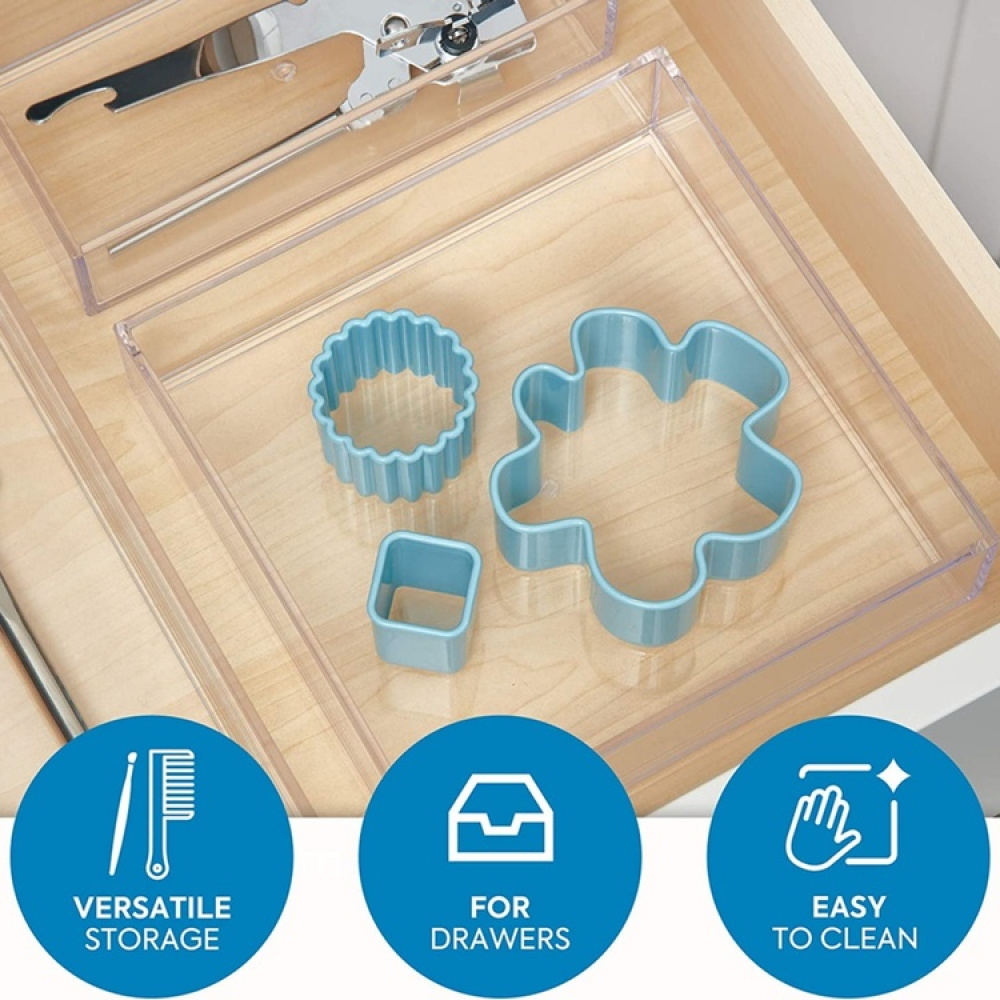 Storage tray, Stackable, CLARITY ORGANISER SQUARE, 20,3 x 20,3 x H 5 cm, Clear in the group Storage / Storage boxes / Mini organizers at SmartaSaker.se (40700)