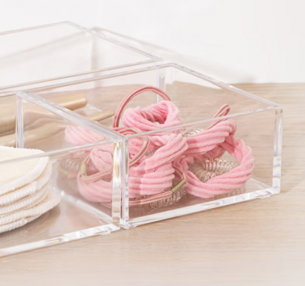 Storage tray, Stackable, SELENA ORGANISER XS, 9,6 x 9,6 x H 4,8 cm, Clear in the group Storage / Storage boxes at SmartaSaker.se (40701)