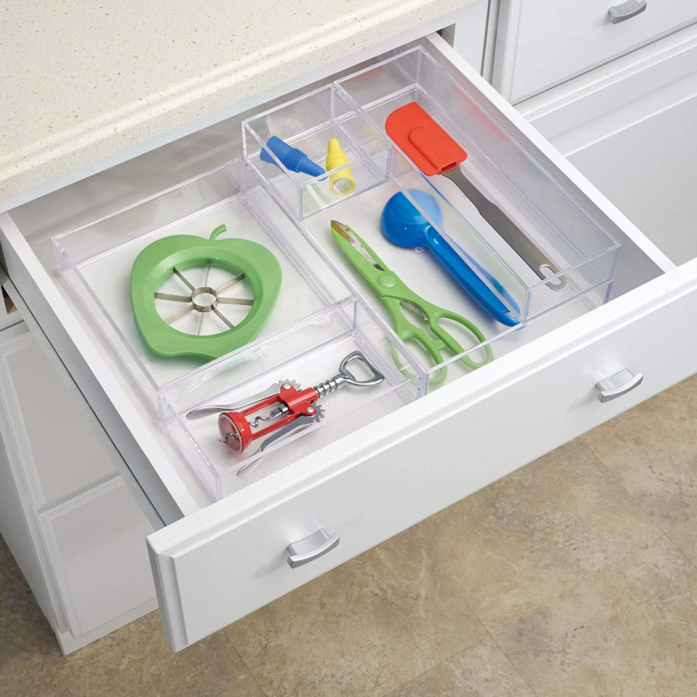 Storage tray, Stackable, CLARITY ORGANISER MEDIUM, LARGE, 20,3 x 30,5 x H 5 cm, Clear in the group Storage / Storage boxes / Mini organizers at SmartaSaker.se (40702)