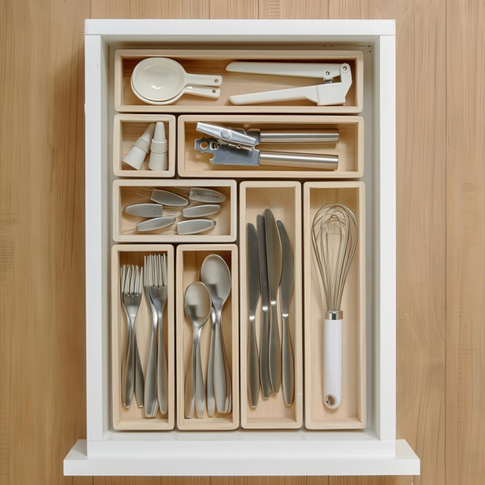 Storage Tray, THE HOME EDIT SMALL DRAWER ORGANIZER, 7,6 x 15,2 x H 5,1 cm, Nature in the group Storage / Kitchen storage / Storage jars at SmartaSaker.se (40709)