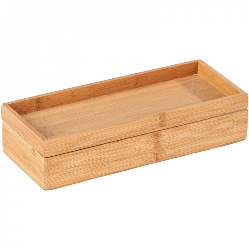 Storage Trays / Box in Bamboo, Stackable, Set of 2, Medium, TERRA, 24 x 10 cm, Nature in the group Storage / Storage boxes / Mini organizers / Boxes at SmartaSaker.se (40711)