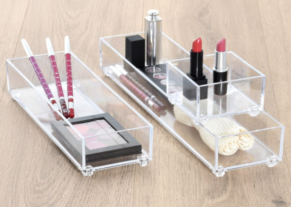 Storage trays, Set of 3, K-SYSTEM RECTANGULAR SET K1 + K3 + K4 , Clear in the group Storage / Bathroom storage at SmartaSaker.se (40712)