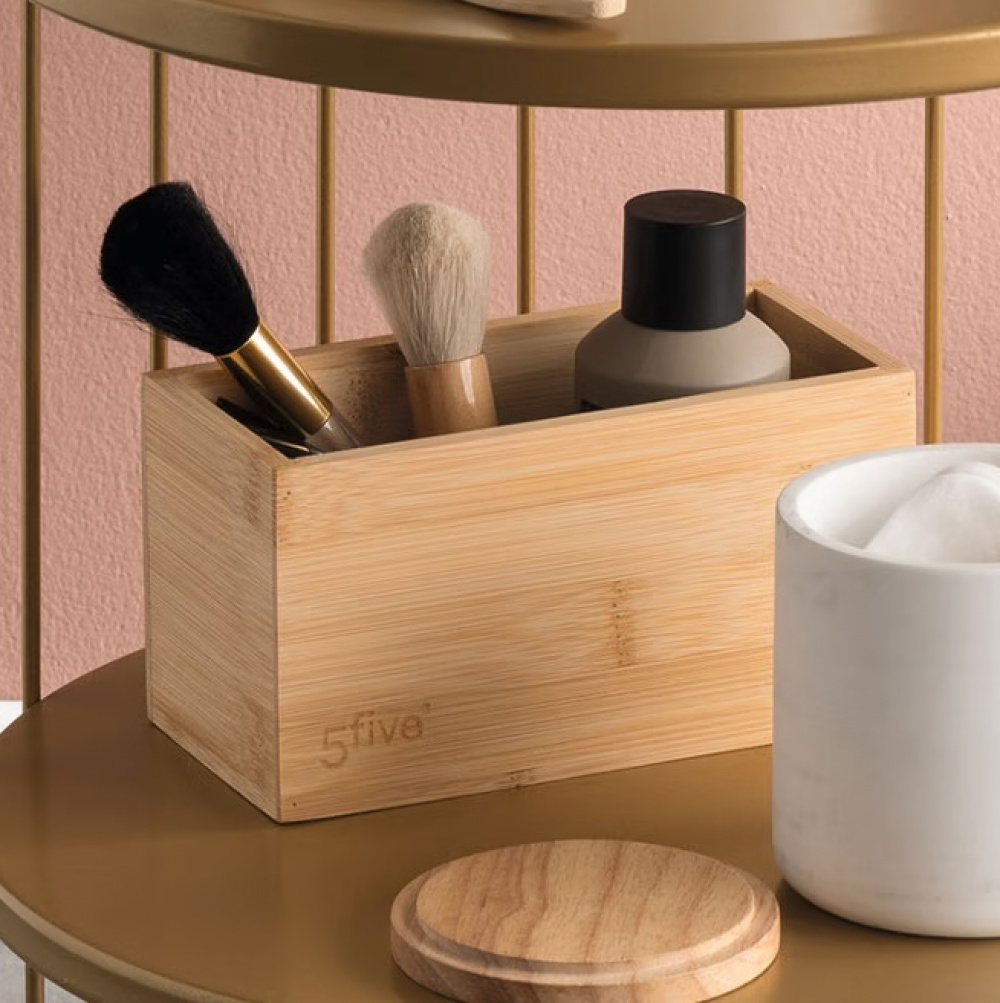 Storage Box in Bamboo, TIDY SMART, 18 x 9,5 x H 9 cm, Nature in the group Storage / Storage boxes / Mini organizers at SmartaSaker.se (40714)
