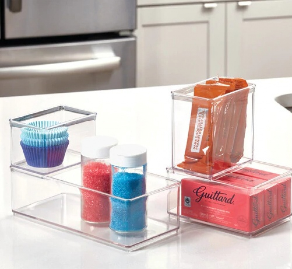 Storage Box, THE HOME EDIT LARGE BIN ORGANIZER, 24,1 x 12,1 x H 8,3 cm, Transparent in the group Storage / Storage boxes / Mini organizers at SmartaSaker.se (40719)
