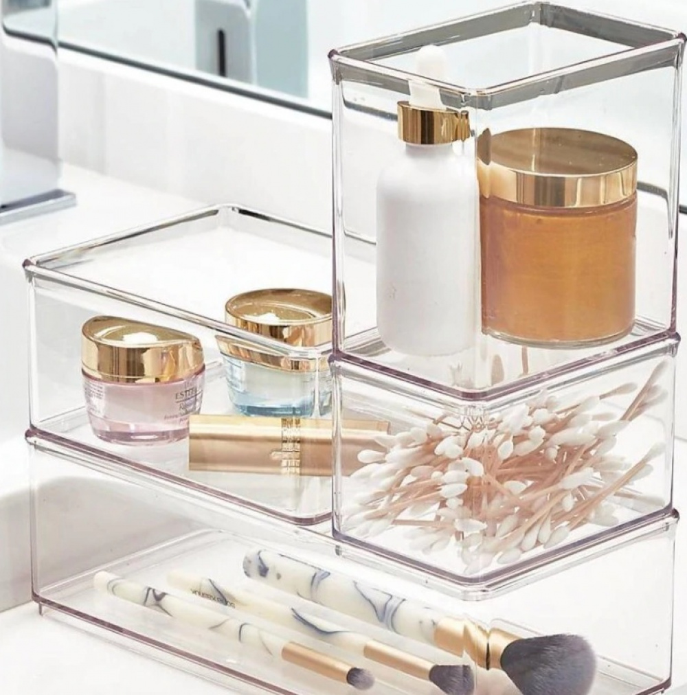 Storage Box, THE HOME EDIT LARGE BIN ORGANIZER, 24,1 x 12,1 x H 8,3 cm, Transparent in the group Storage / Storage boxes / Mini organizers at SmartaSaker.se (40719)