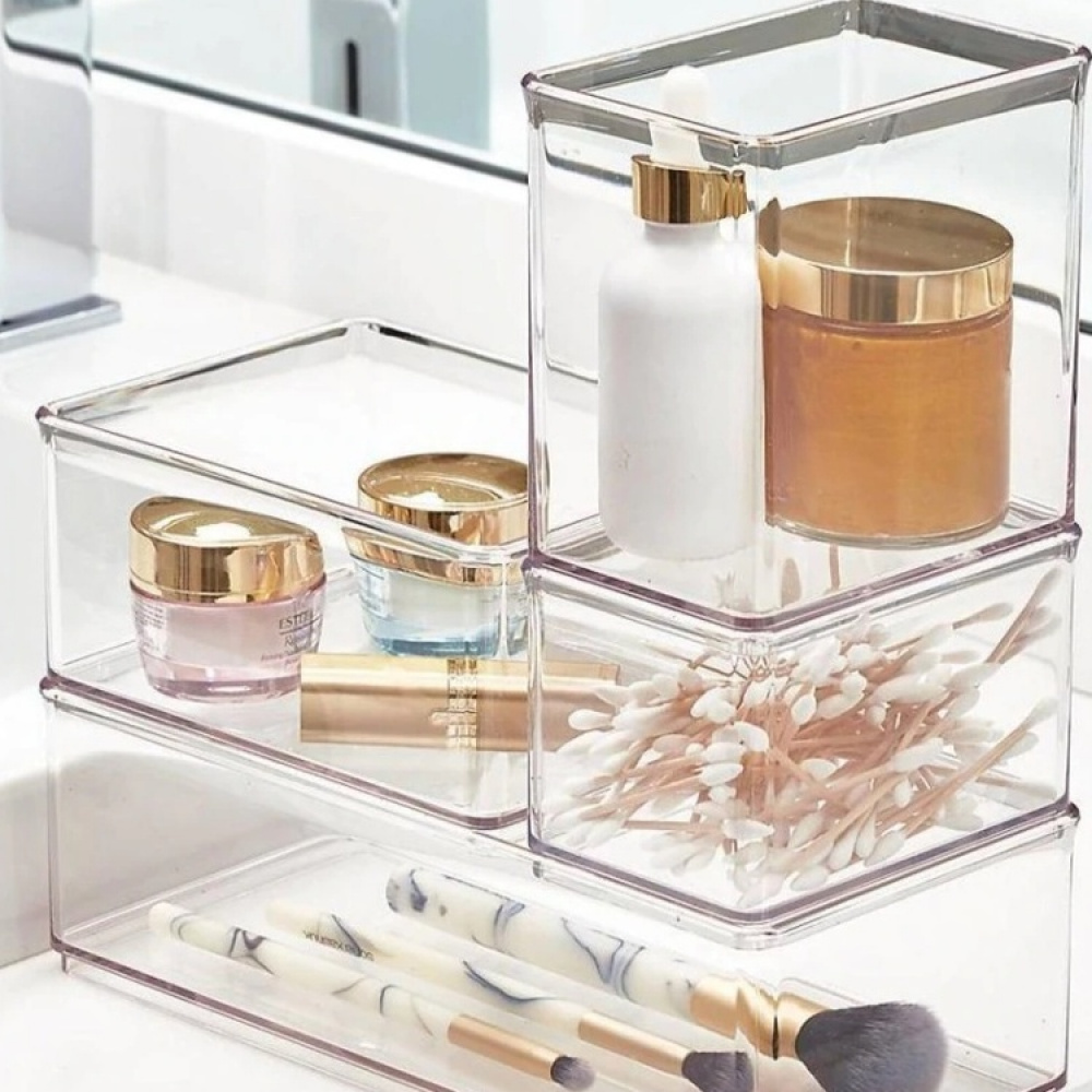 Storage Box, THE HOME EDIT MEDIUM BIN ORGANIZER, 16,5 x 12,1 x H 8,3 cm, Transparent in the group Storage / Storage boxes / Mini organizers at SmartaSaker.se (40720)