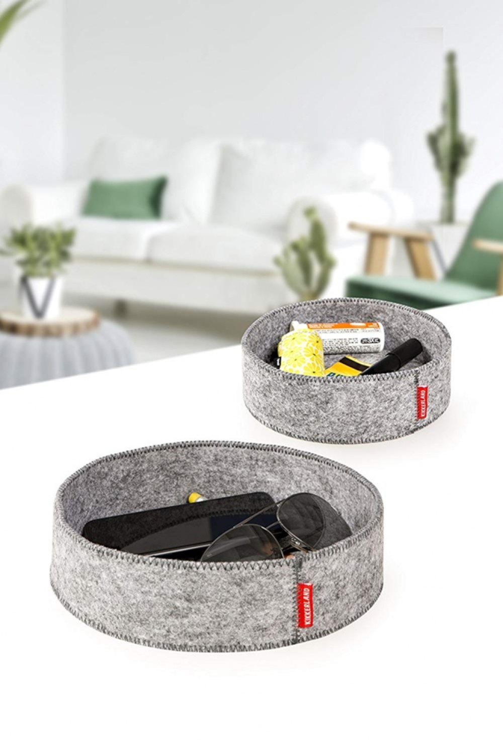 Storage trays, Set of 2, CATCH-ALL TRAYS, Grey in the group Storage / Wardrobe storage / Sorting boxes at SmartaSaker.se (40724)