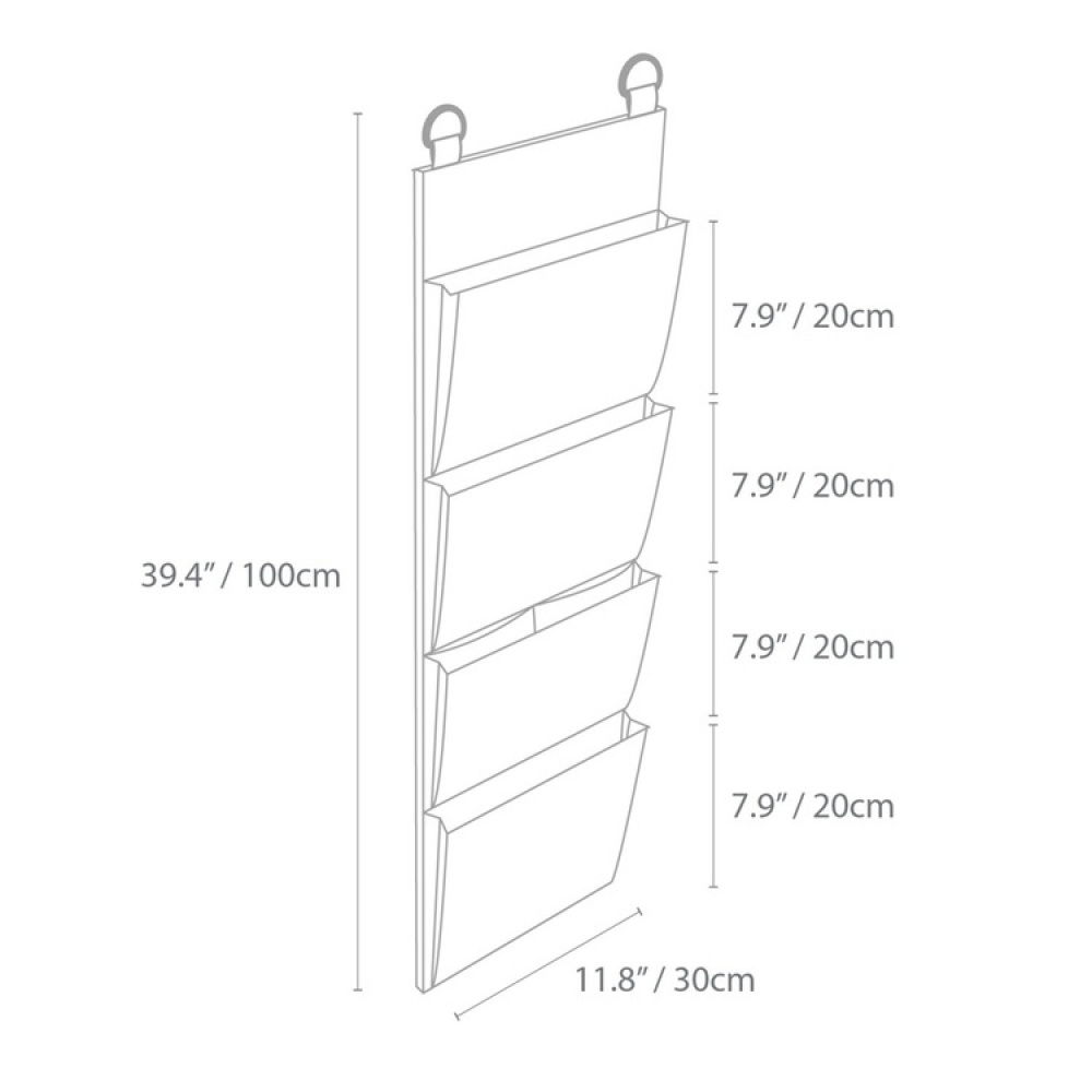 Hanging organizer, 4-compartments, BIGSO HANG UP STORAGE, 30 x H 100 cm in the group Storage / Wardrobe storage at SmartaSaker.se (40728)