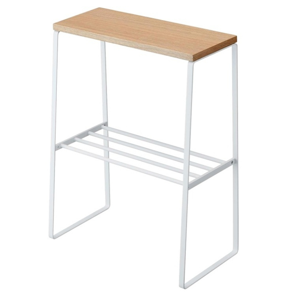Metal Shelf, TOSCA SIDE TABLE, 42 x 22 x H 56,5 cm, Yamazaki, White / Natural in the group Storage / Hallway storage at SmartaSaker.se (40729)