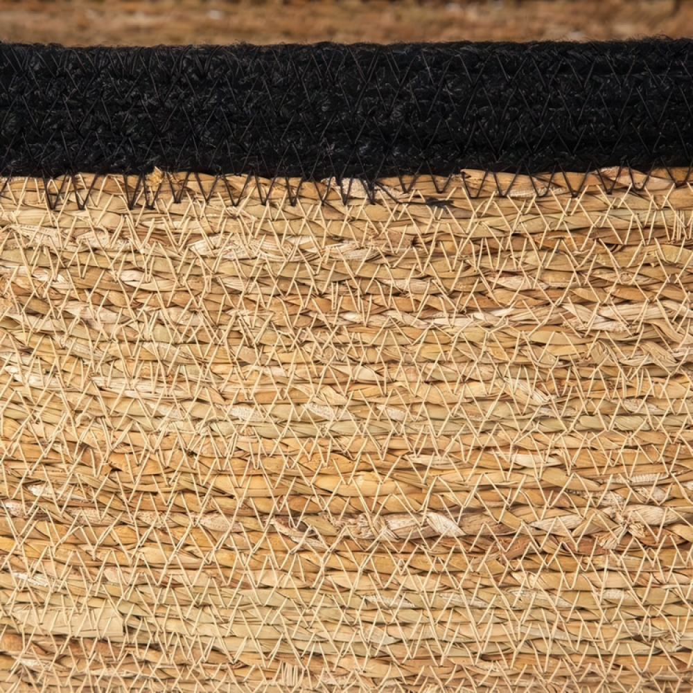 Storage basket, See grass and Jute, LARGE PANIER DE RANGEMENT, 34 x 23 x H 18 cm, Nature / Black in the group Storage / Wardrobe storage at SmartaSaker.se (40734)