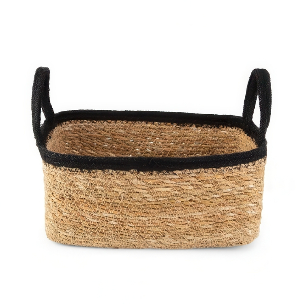 Storage basket, See grass and Jute, SMALL PANIER DE RANGEMENT, 24 x 15 x H 12 cm, Nature / Black in the group Storage / Wardrobe storage at SmartaSaker.se (40736)
