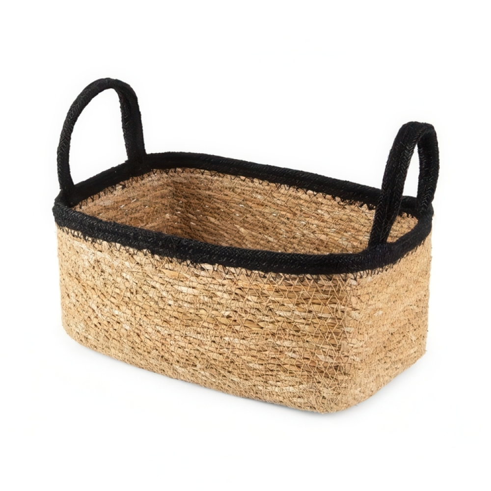Storage basket, See grass and Jute, SMALL PANIER DE RANGEMENT, 24 x 15 x H 12 cm, Nature / Black in the group Storage / Wardrobe storage at SmartaSaker.se (40736)